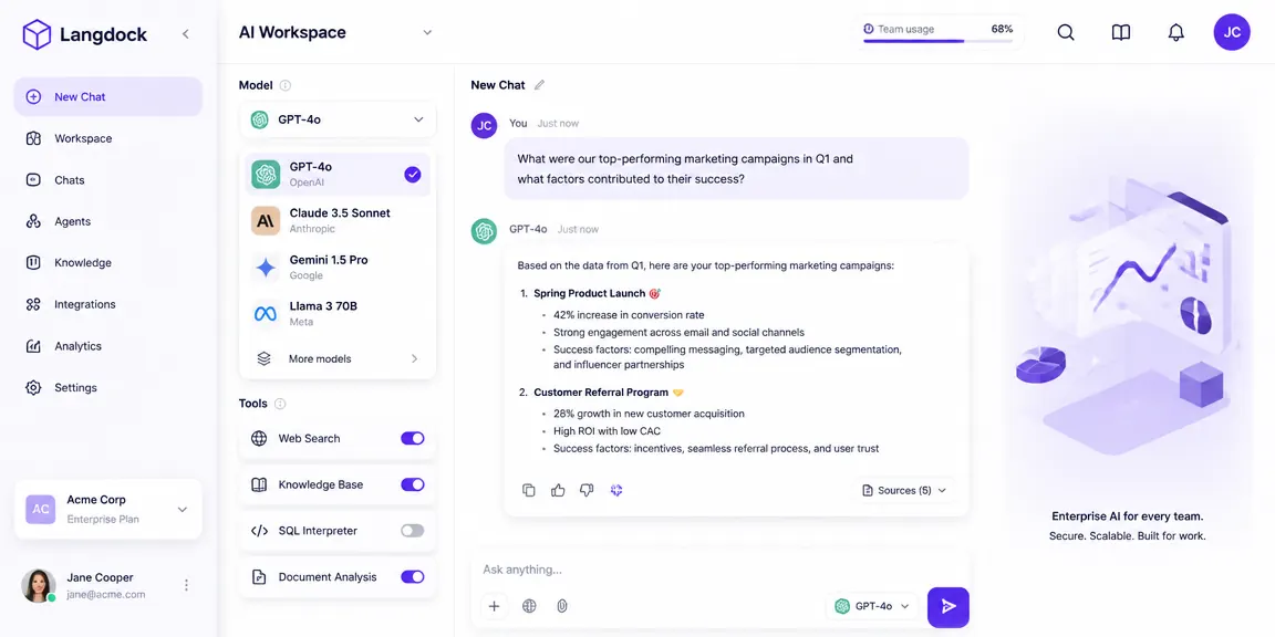 Langdock — KI-Werkzeug für Agents und Automatisierung | Clearflow Hamburg